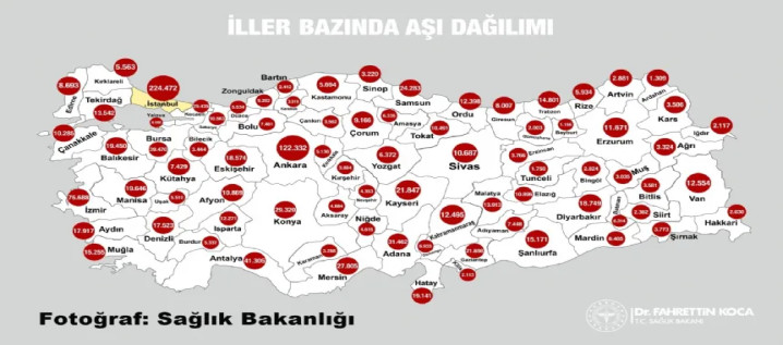 Trabzon'da 15 bin kişi aşı yapıldı